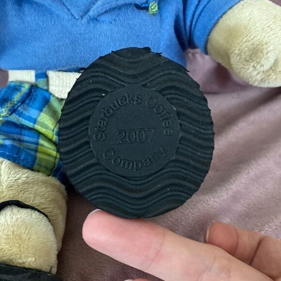 NWT STARBUCKS Bearista 63rd Ed Preppy Plaid Summer Vacation‎ Bear Blue 2007 - Picture 4 of 7